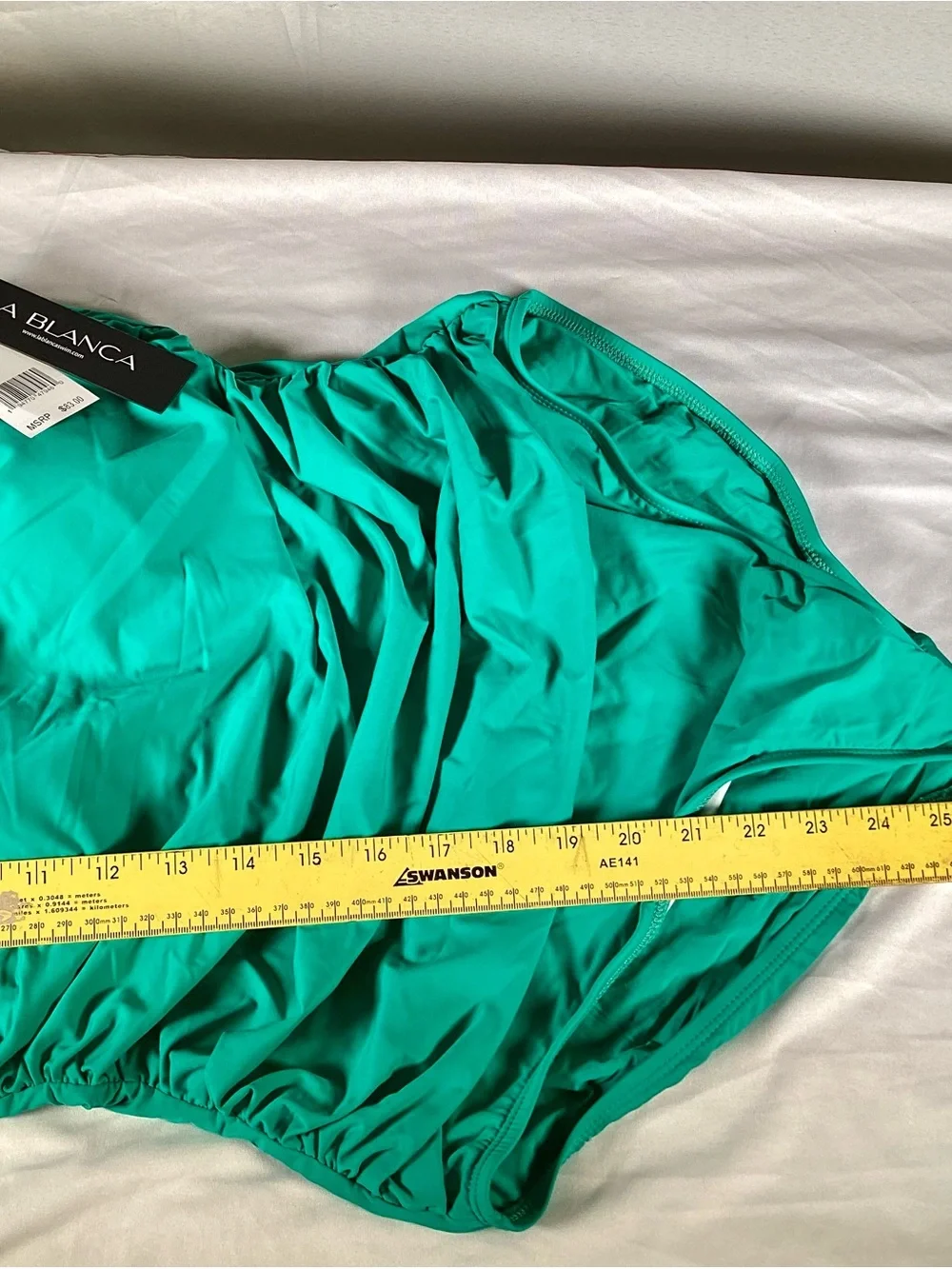 La Blanca Teal Green Ruched Women’s One-Piece Swimsuit